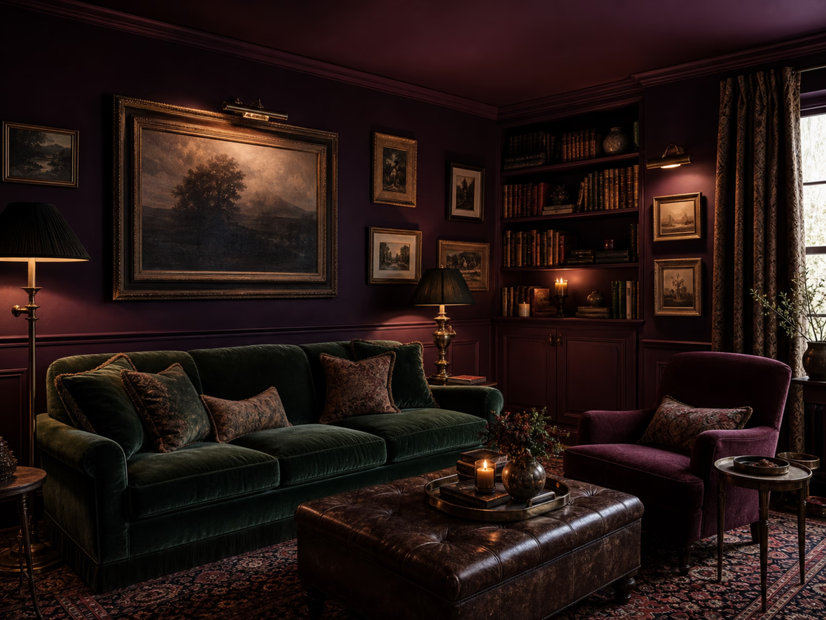 Dark Academia interior design room