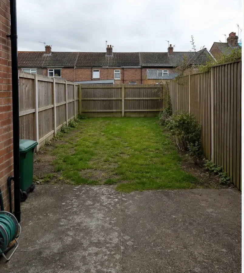 A garden photographed from the house